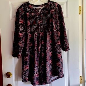 Reborn Tunic 3/4 Sleeves Black Pink L